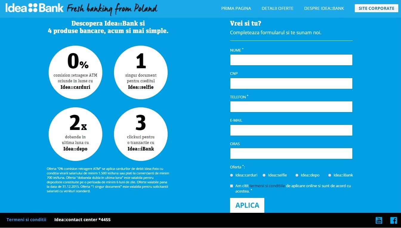 Idea Bank - landing page