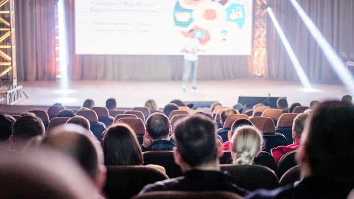 Stage presentation at a conference